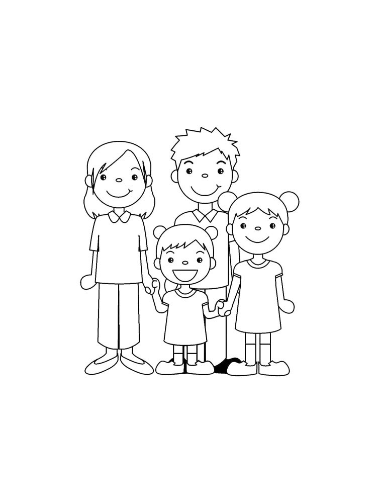 Детская раскраска семья 2