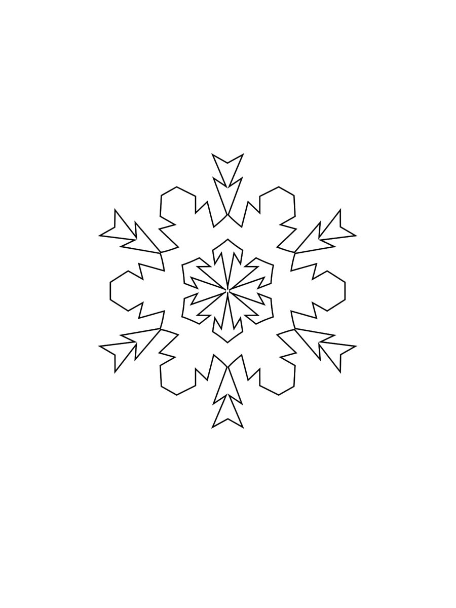 Детская раскраска снежинки 6