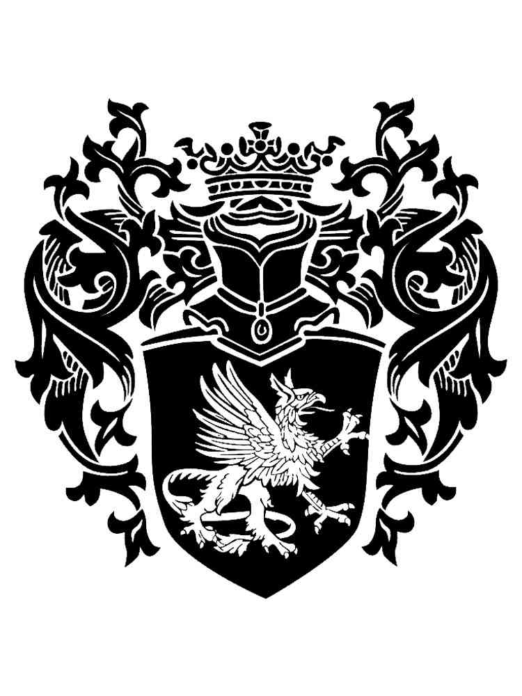Детская раскраска трафареты гербов