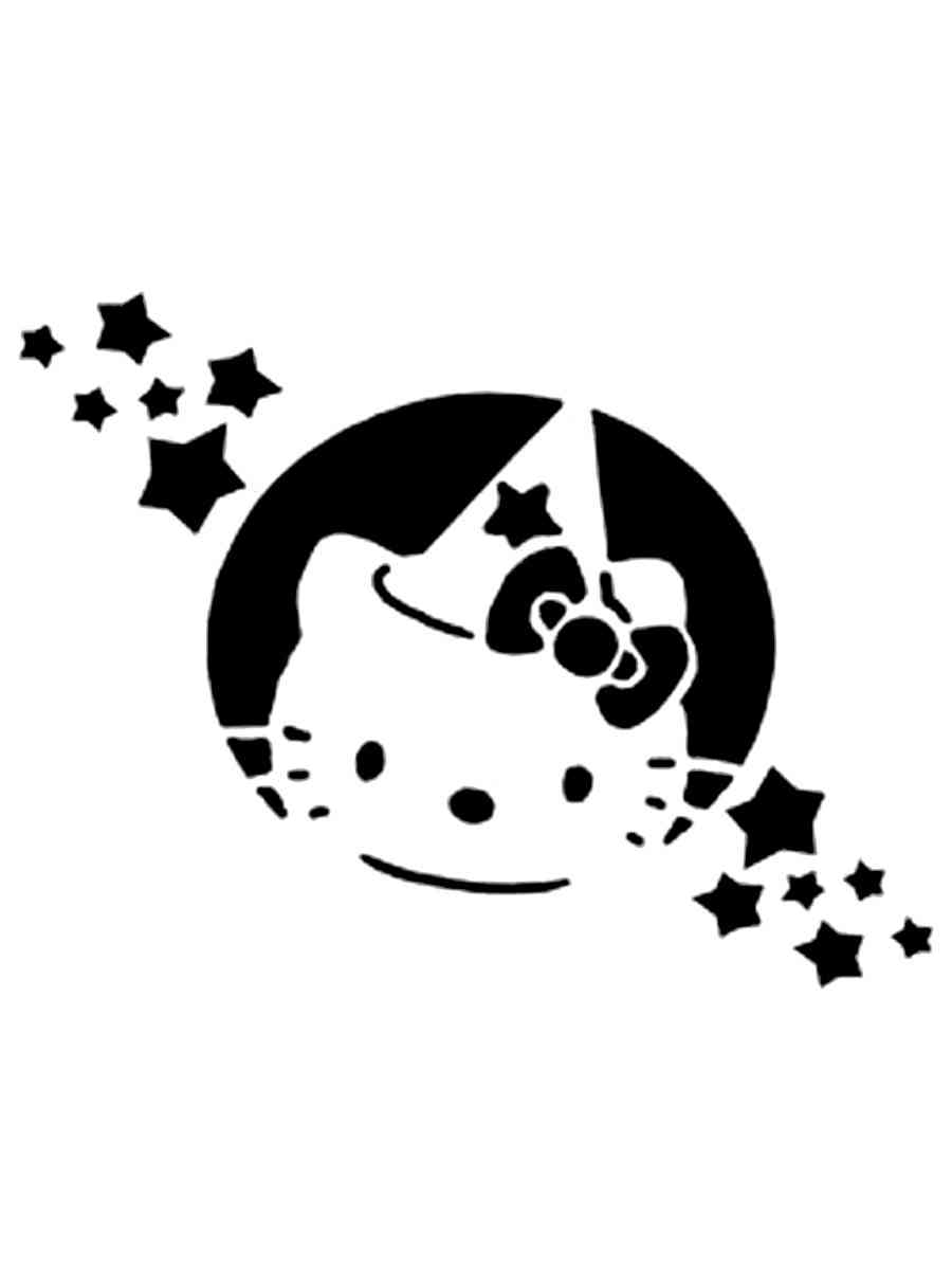 Детская раскраска трафареты hello kitty 2