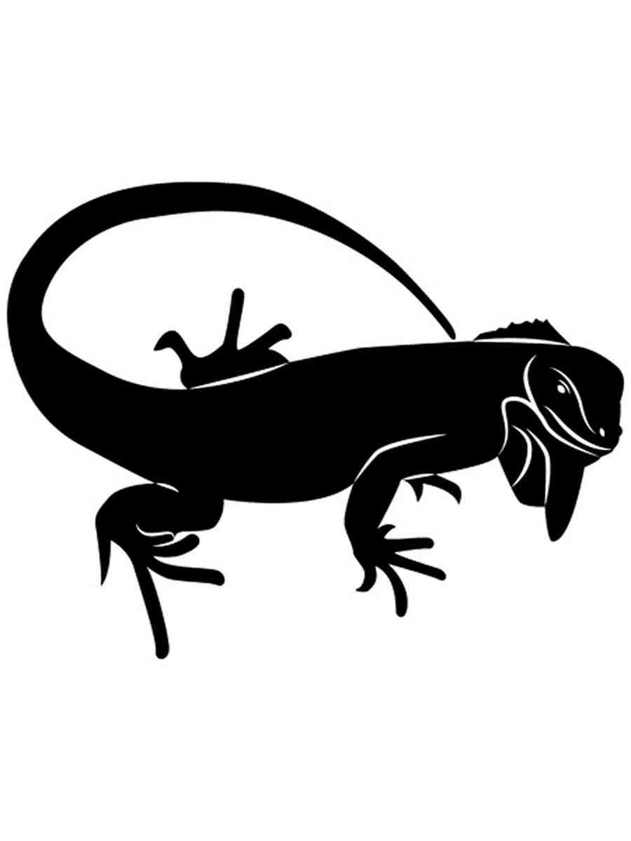 Детская раскраска трафареты игуан