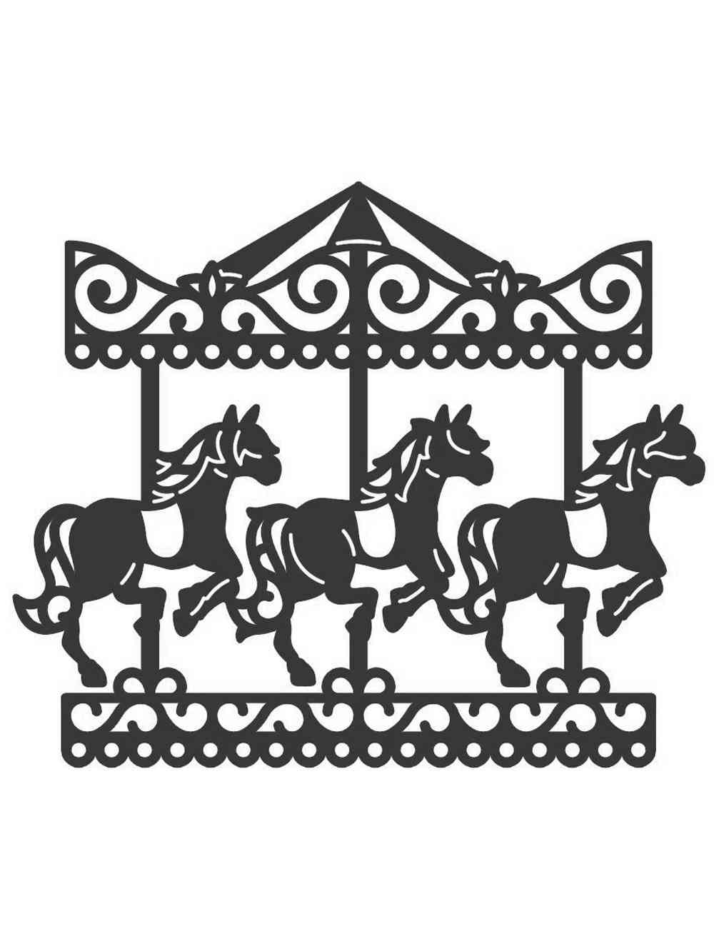 Детская раскраска трафареты карусели