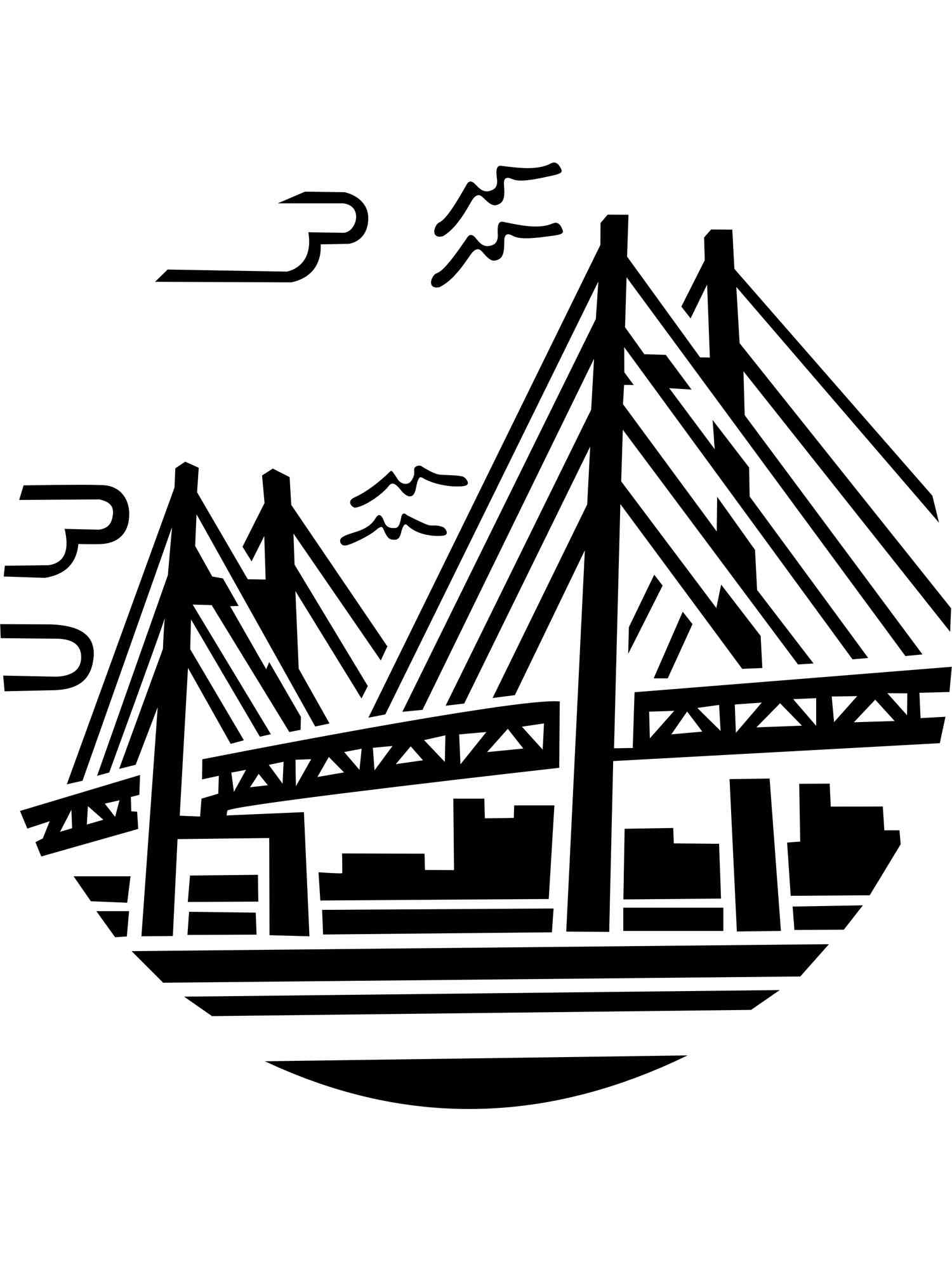 Детская раскраска трафареты моста 3