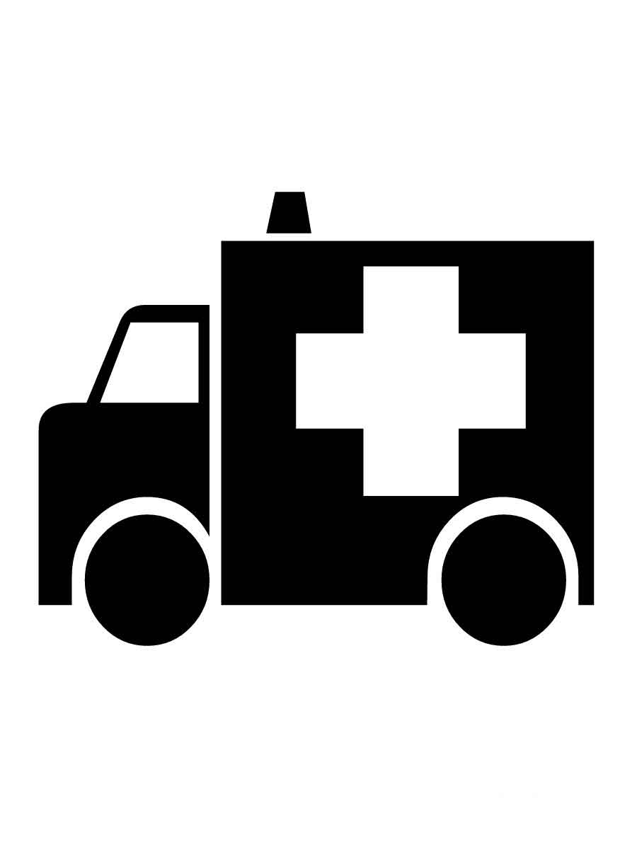 Детская раскраска трафареты скорой помощи