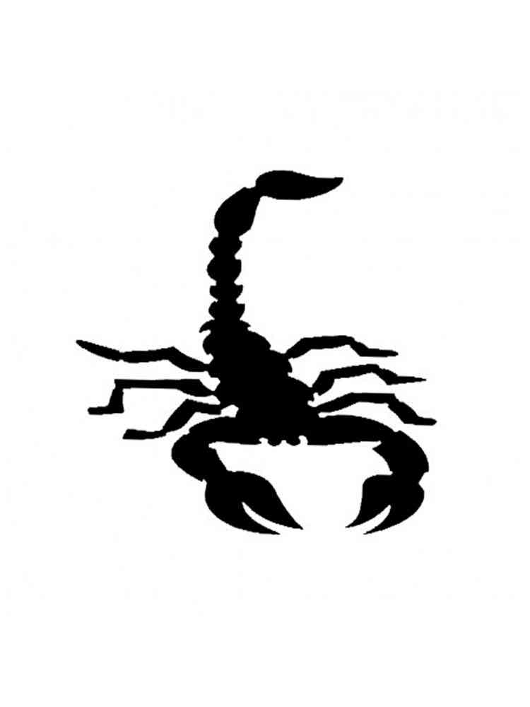 Детская раскраска трафареты скорпиона 2