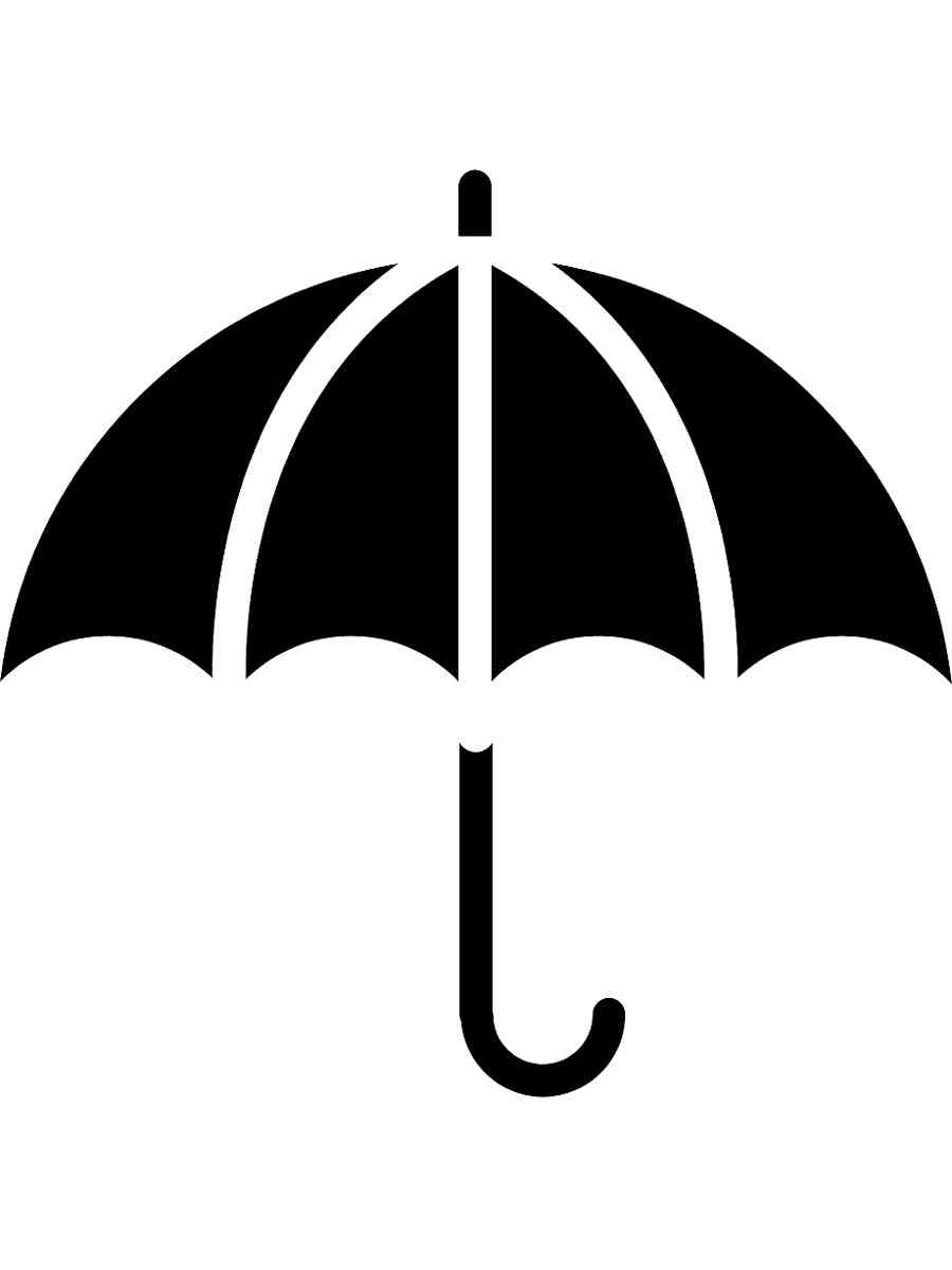 Детская раскраска трафареты зонтика 2