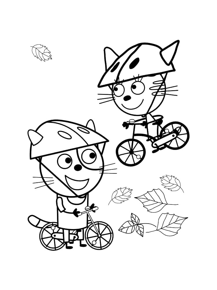 Детская раскраска три кота 2