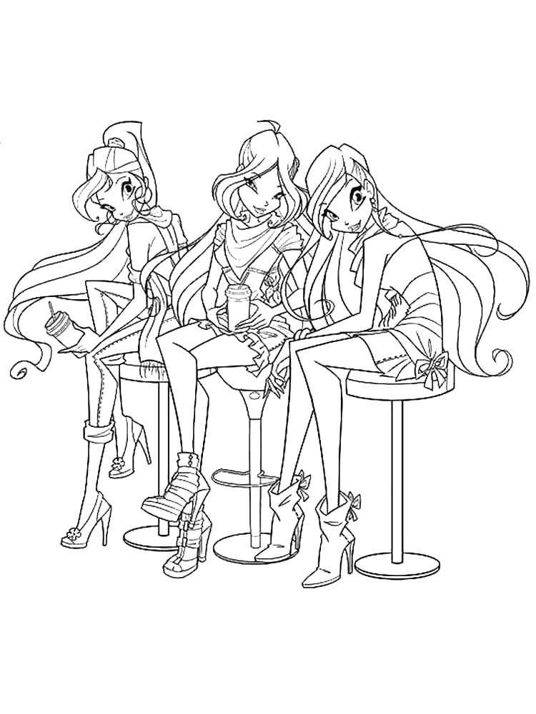 Детская раскраска винкс (winx) 6