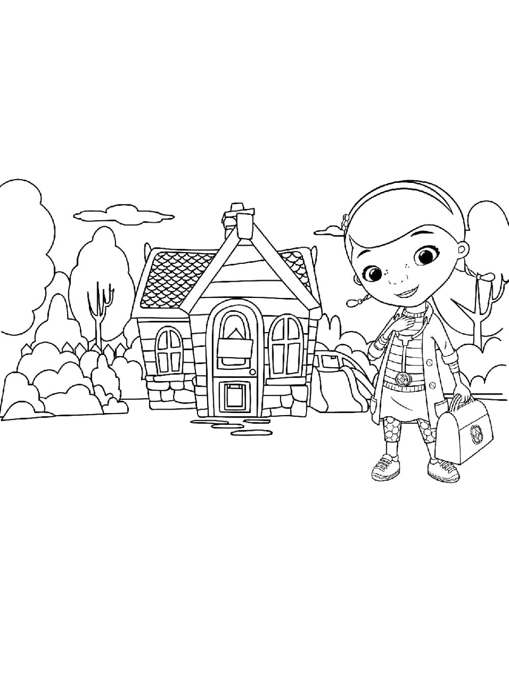 Доктор плюшева картинка для раскрашивания