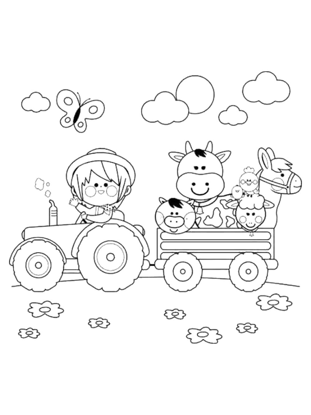 Фермер на тракторе