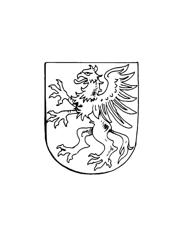 Герб черно-белая раскраска 3