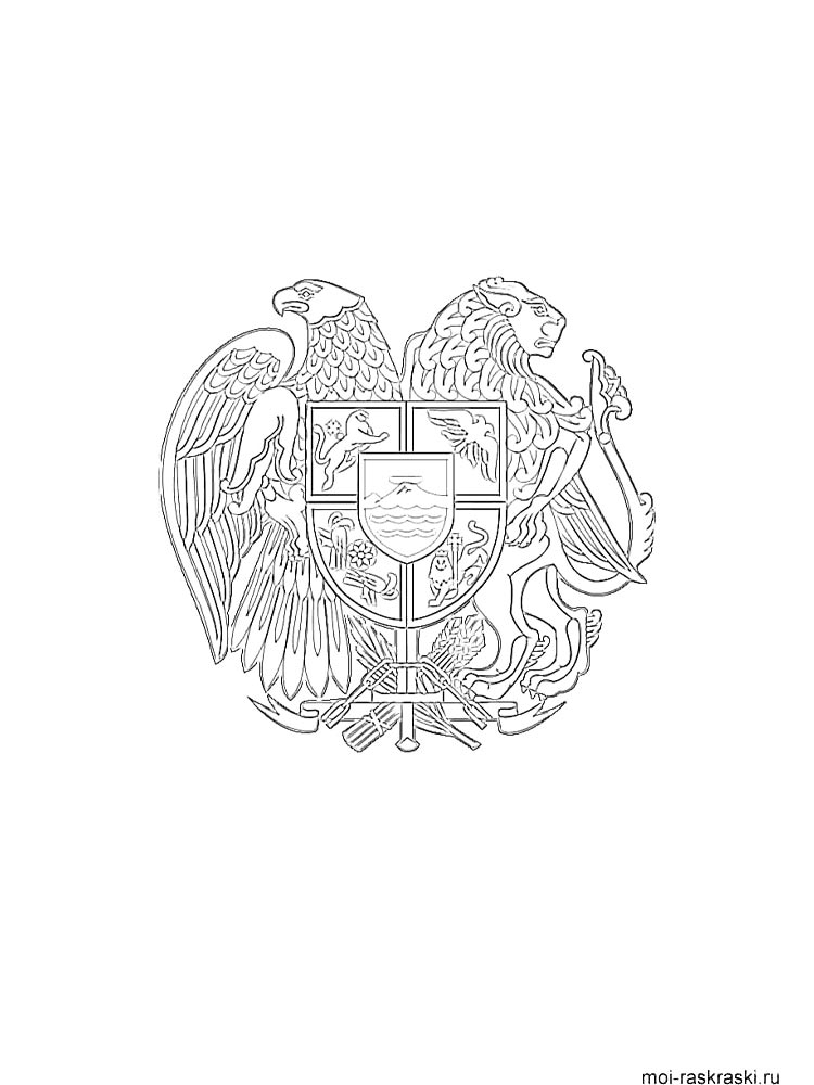 Герб раскраска для детей 4