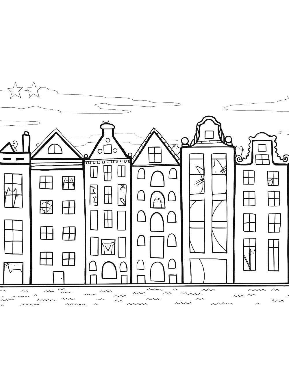 Город раскраска для детей