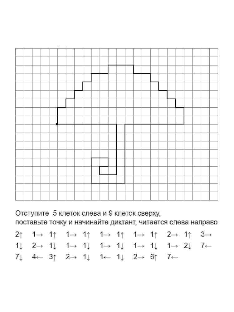 Графический диктант по клеточкам рисунок для раскрашивания 3