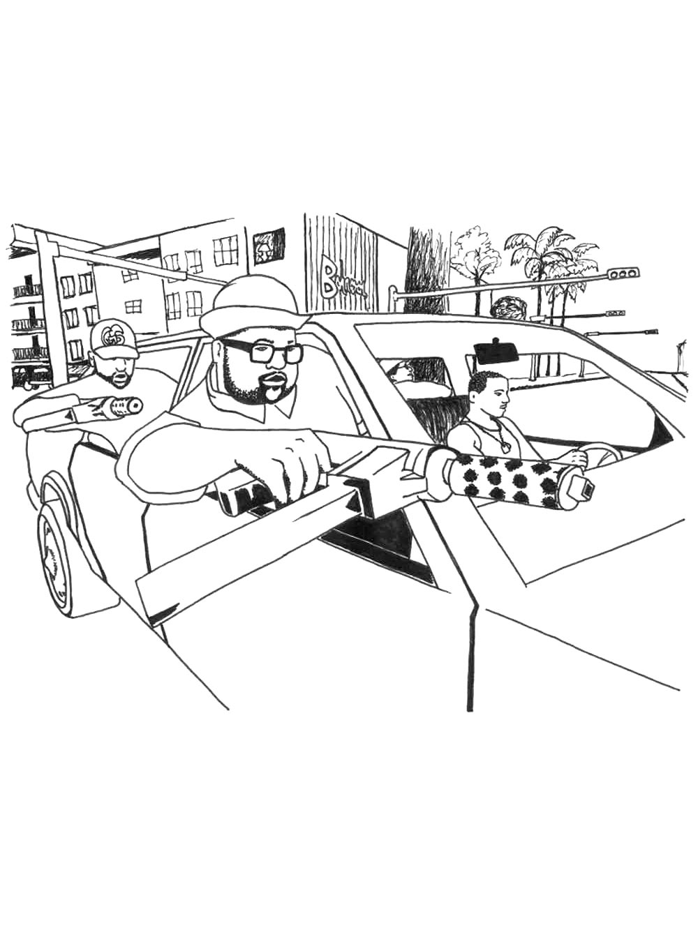GTA Бандит с автоматом
