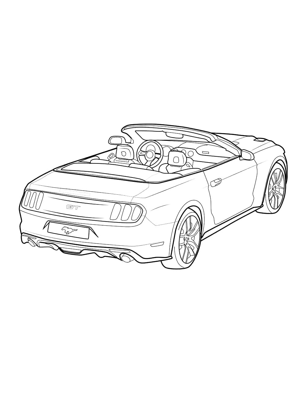 Кабриолет Ford Mustang вид сзади