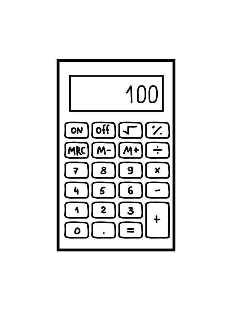 Калькулятор с цифрами 100