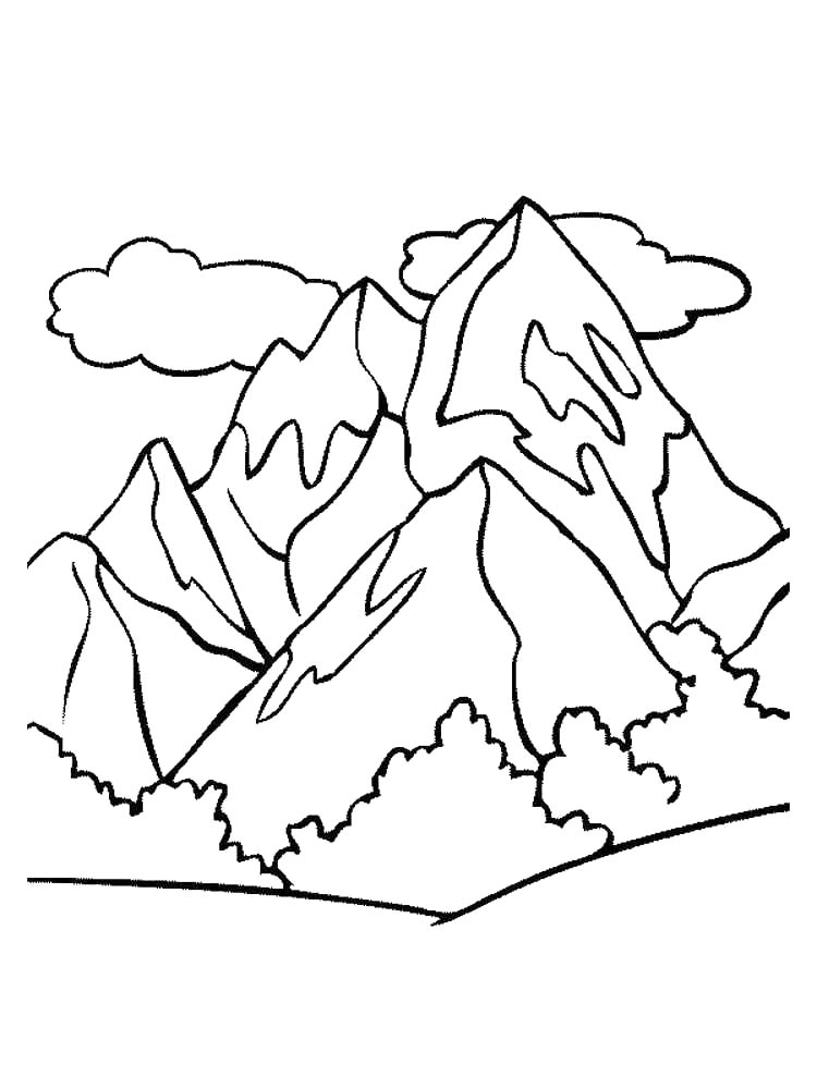 Картинка гор раскраска
