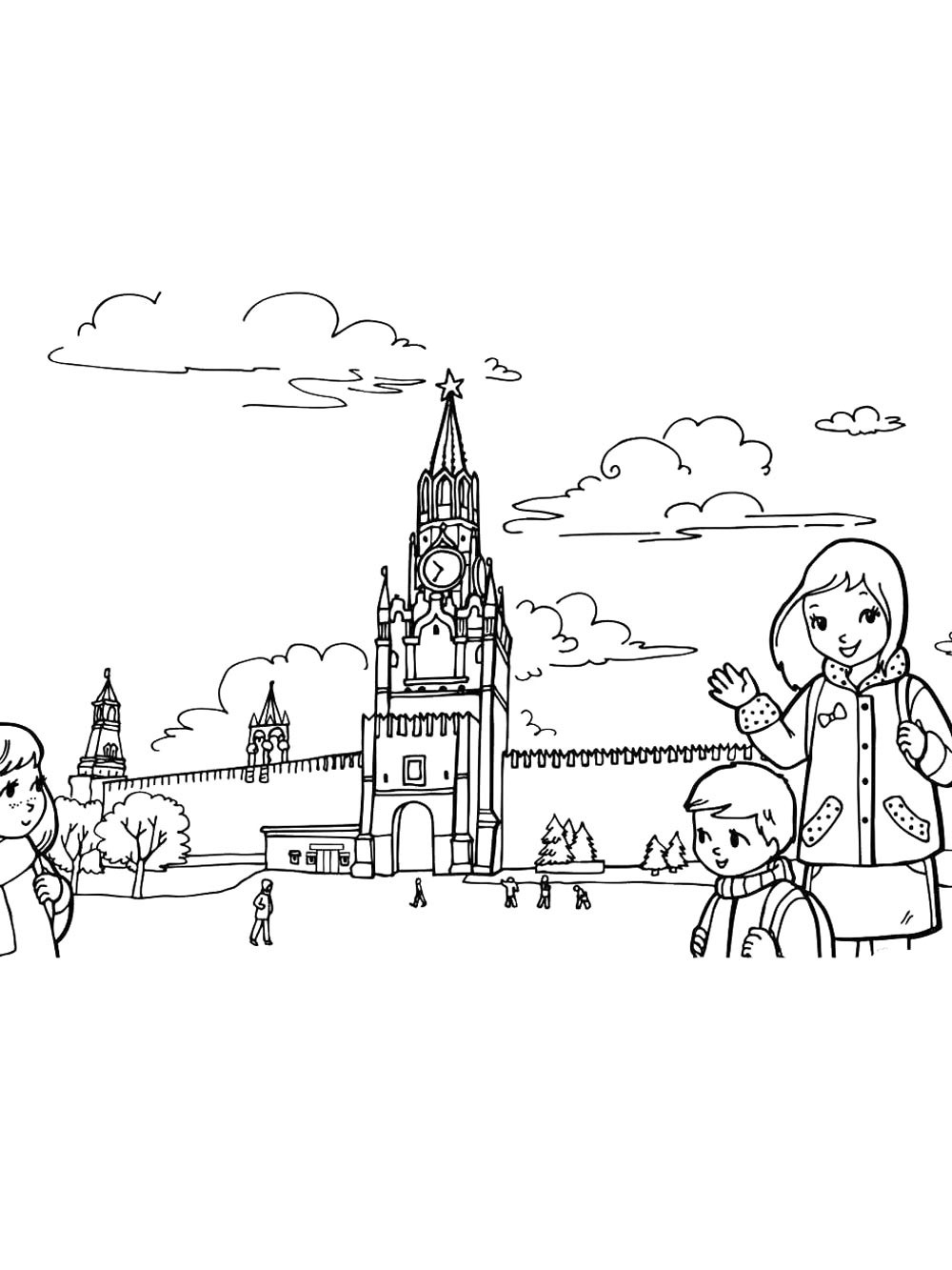 Картинка городов раскраска 8