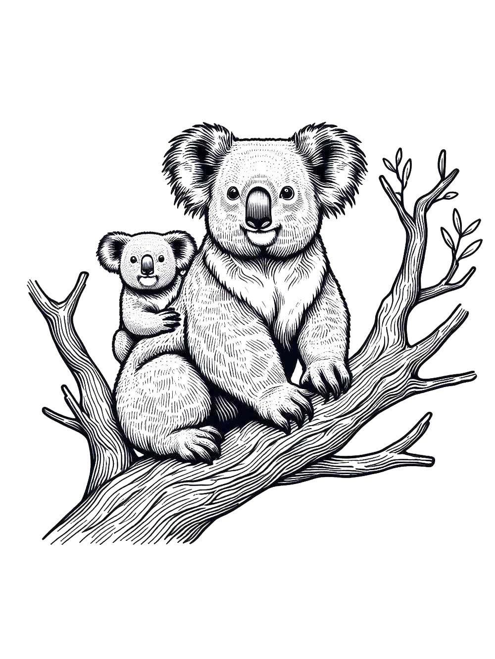 Картинка коала раскраска 3