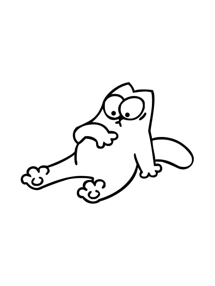 Картинка кот раскраска 11