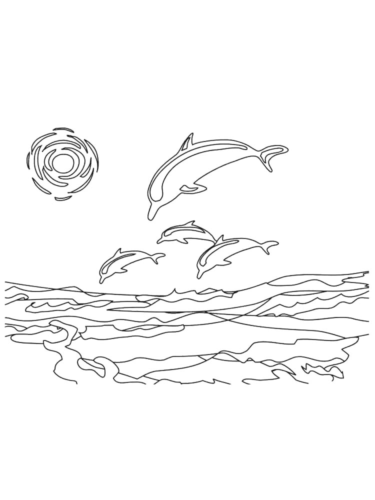 Картинка море раскраска