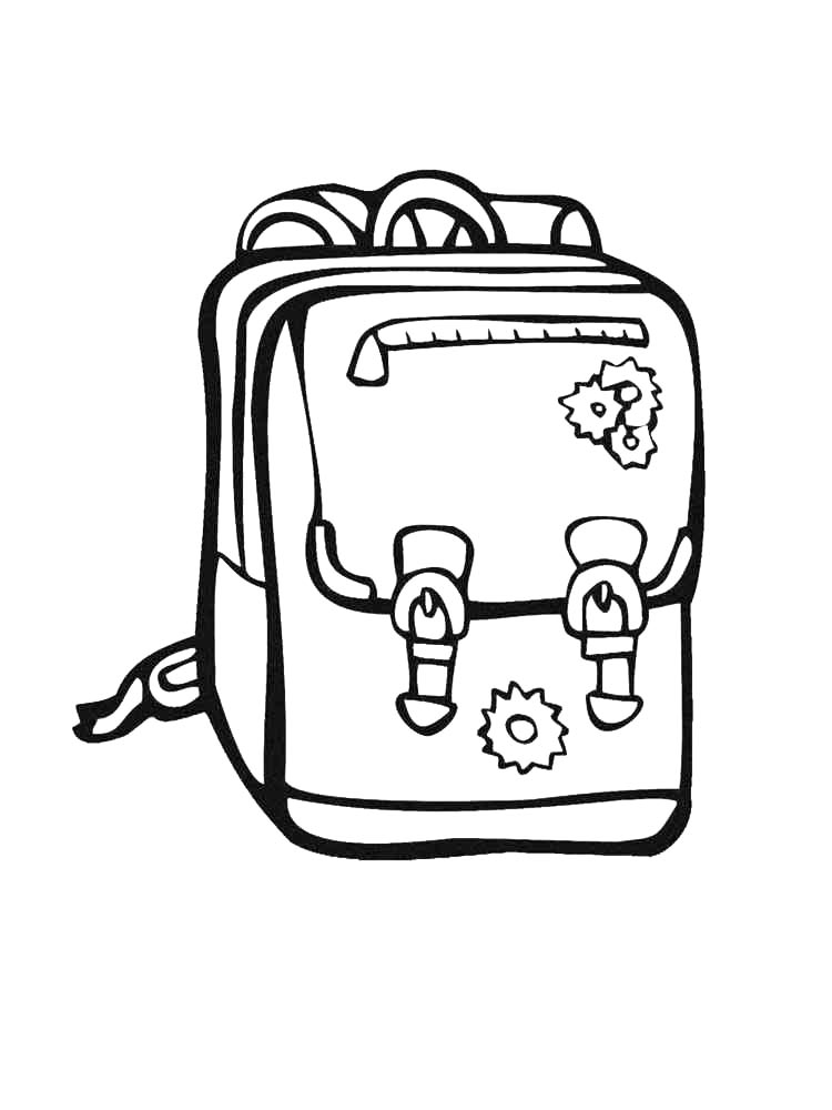 Картинка портфель (рюкзак) раскраска 2