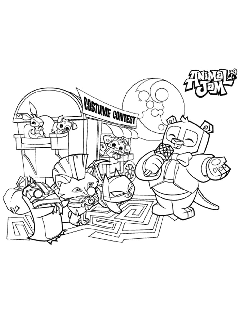 Картинка раскраски animal jam раскраска 2
