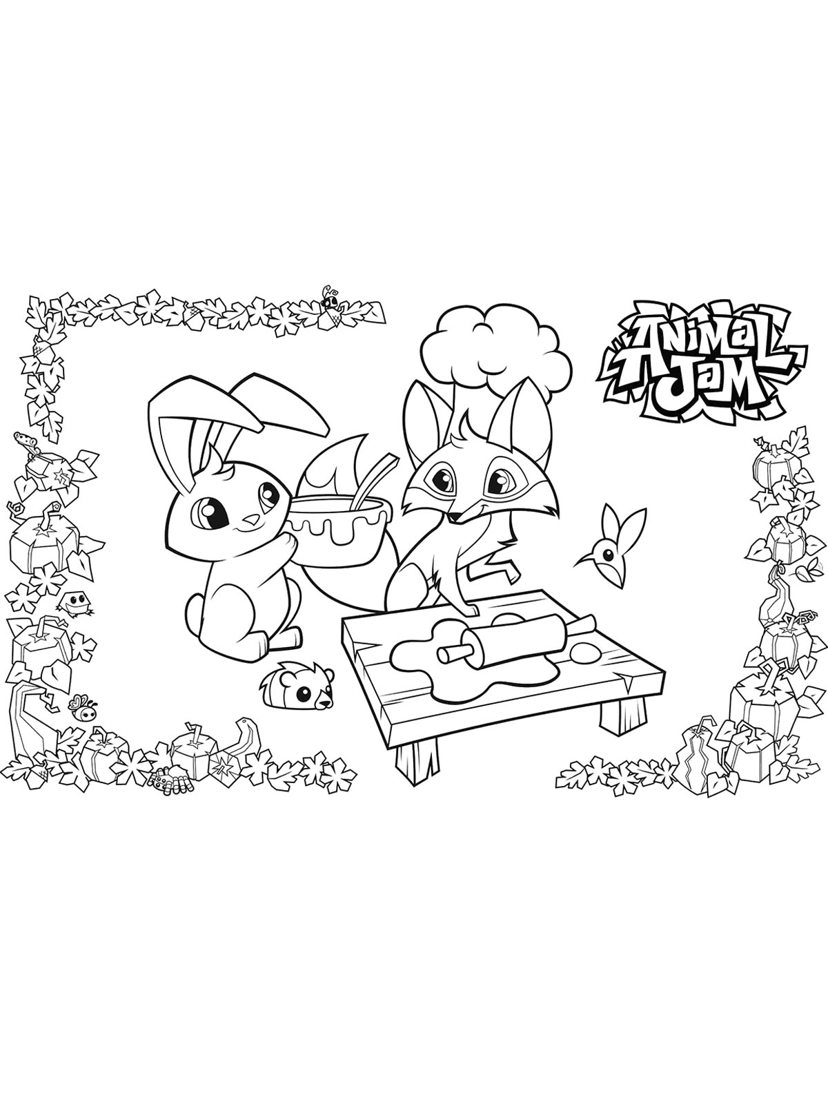 Картинка раскраски animal jam раскраска 4