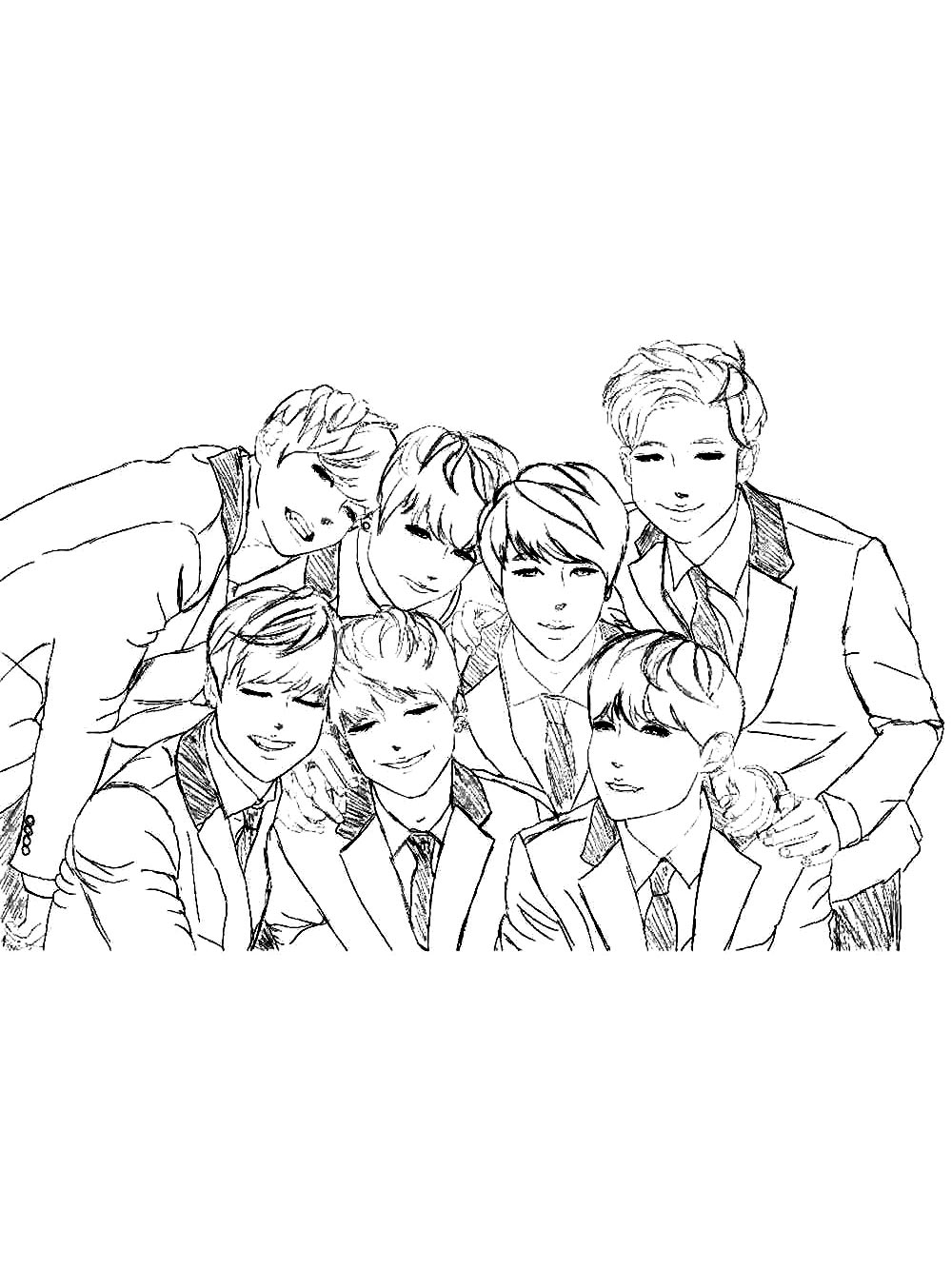 Картинка раскраски бтс (bts) раскраска