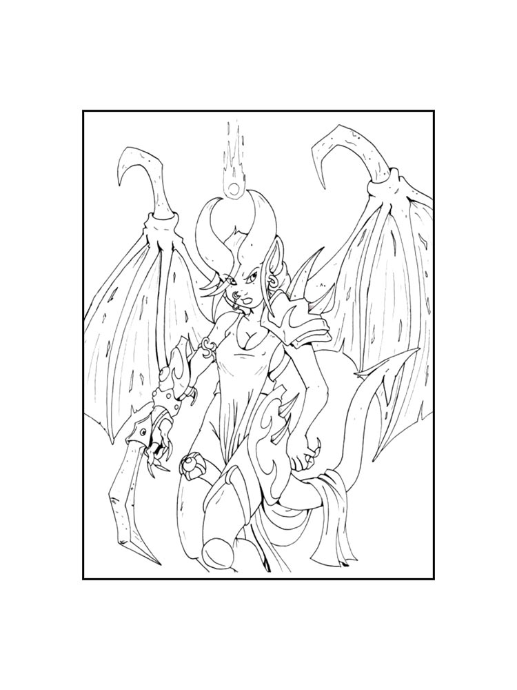 Картинка раскраски демон раскраска 3