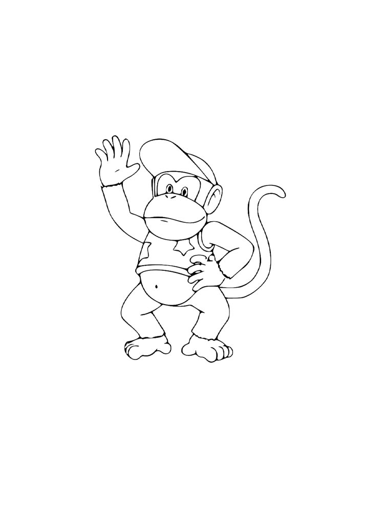 Картинка раскраски diddy kong раскраска