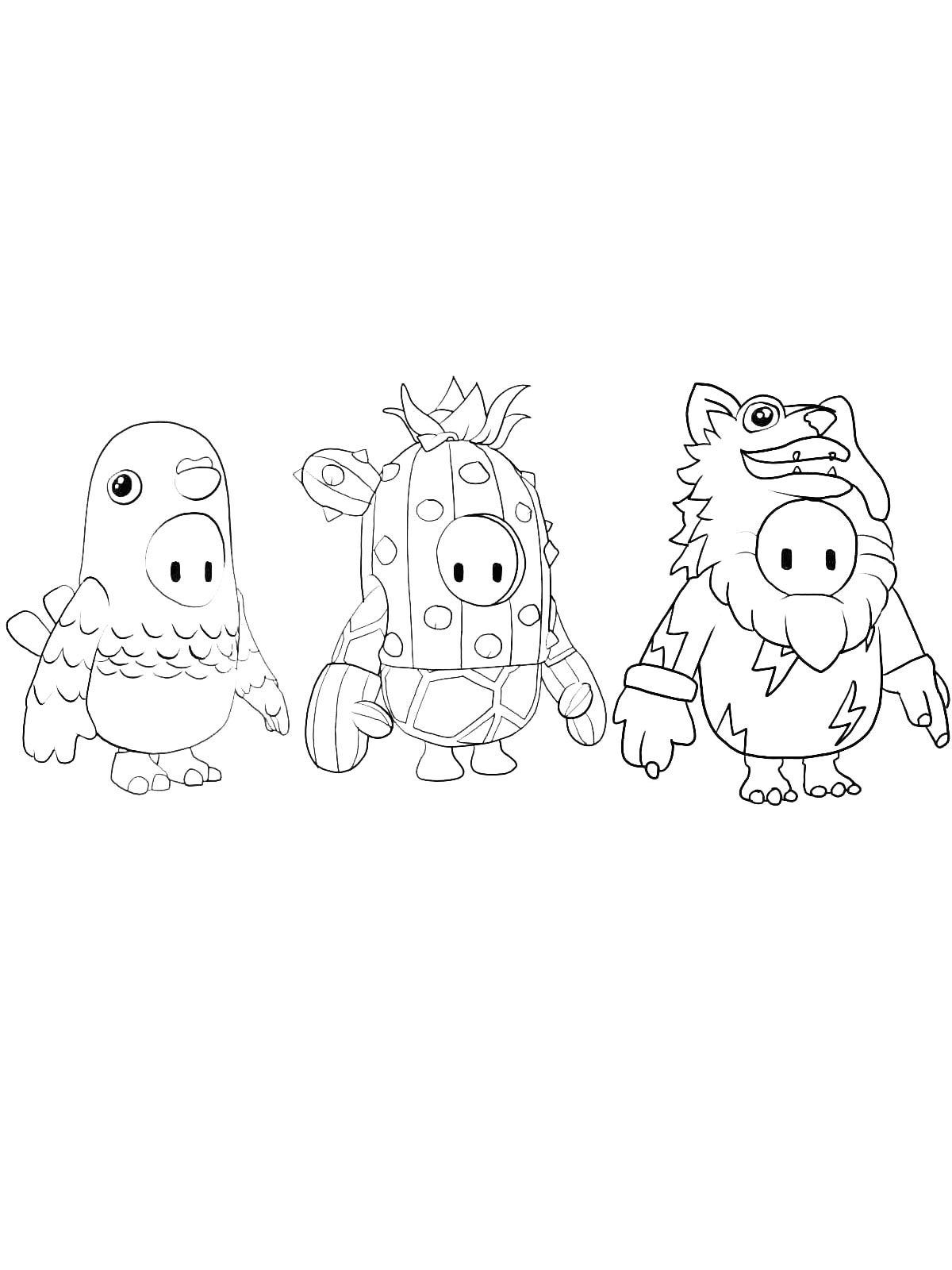 Картинка раскраски fall guys раскраска 3