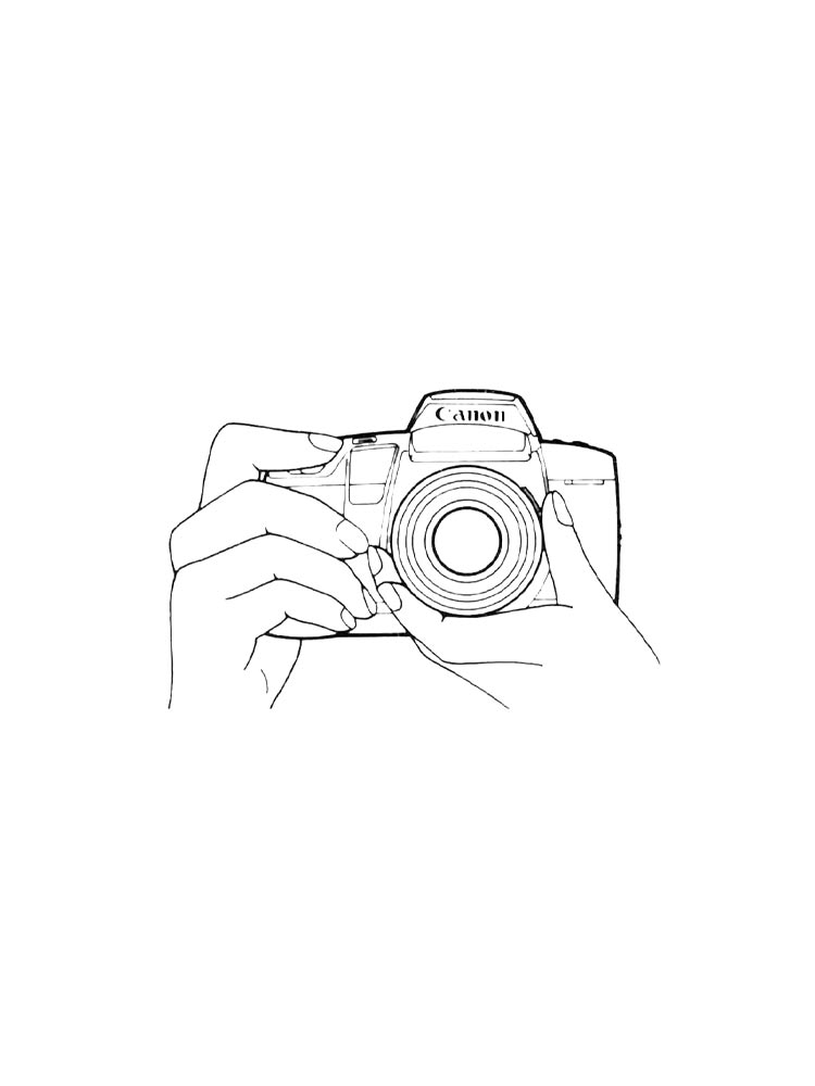 Картинка раскраски фотоаппарат раскраска 2