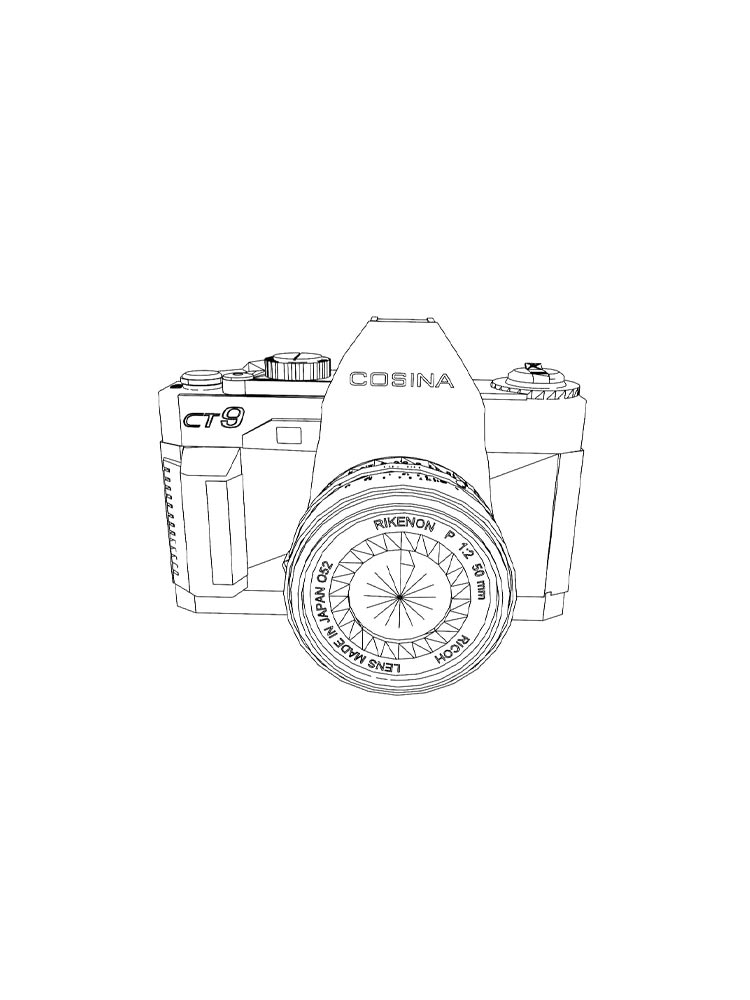 Картинка раскраски фотоаппарат раскраска