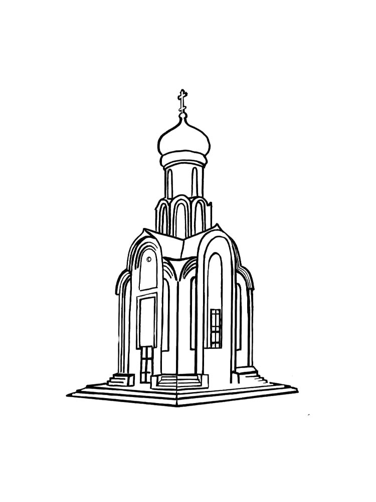 Картинка раскраски храм раскраска