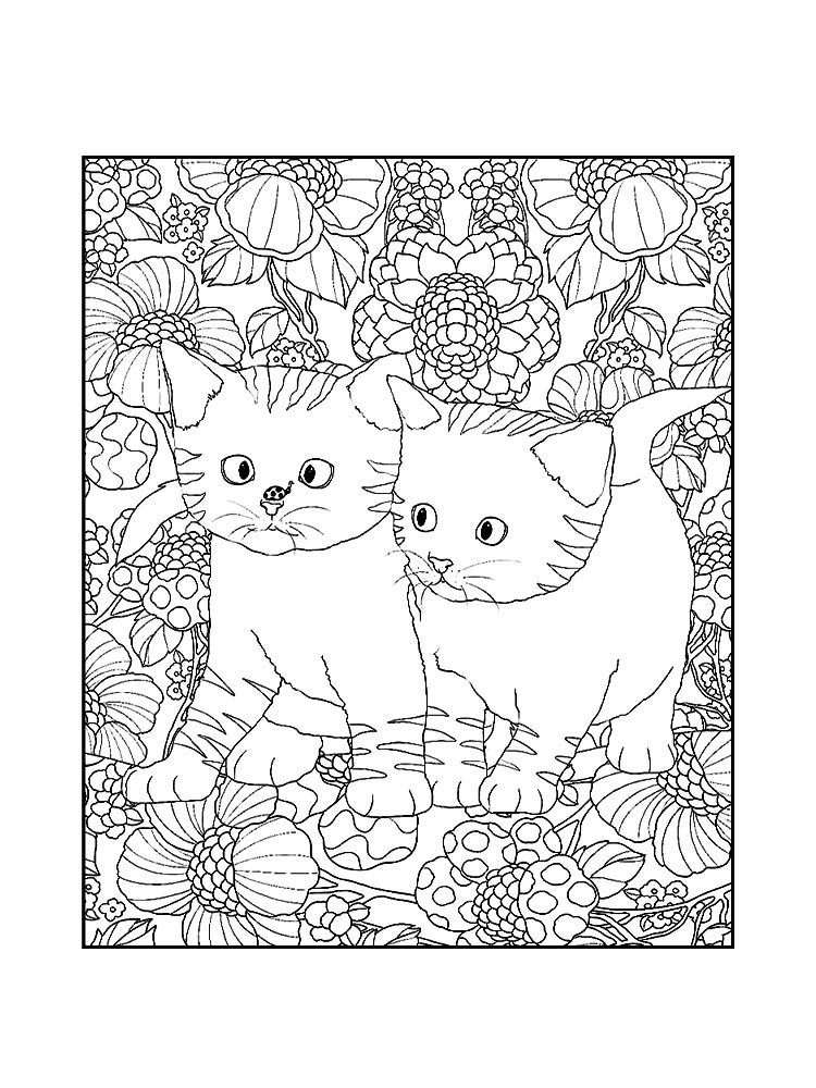 Картинка раскраски кототерапия раскраска 2