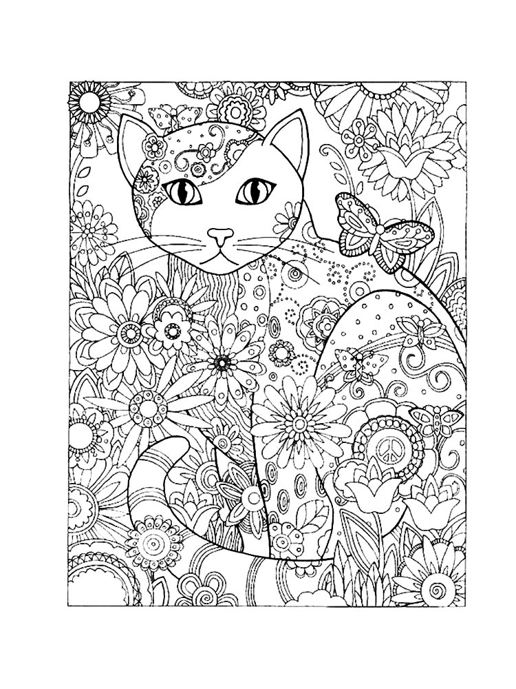 Картинка раскраски кототерапия раскраска 3
