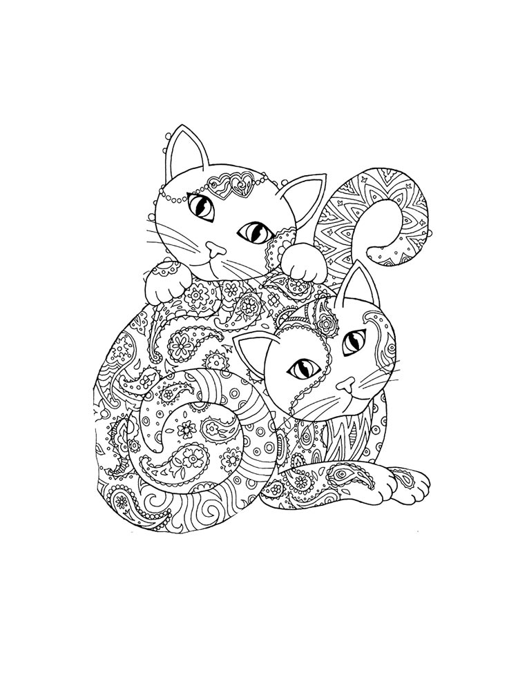 Картинка раскраски кототерапия раскраска