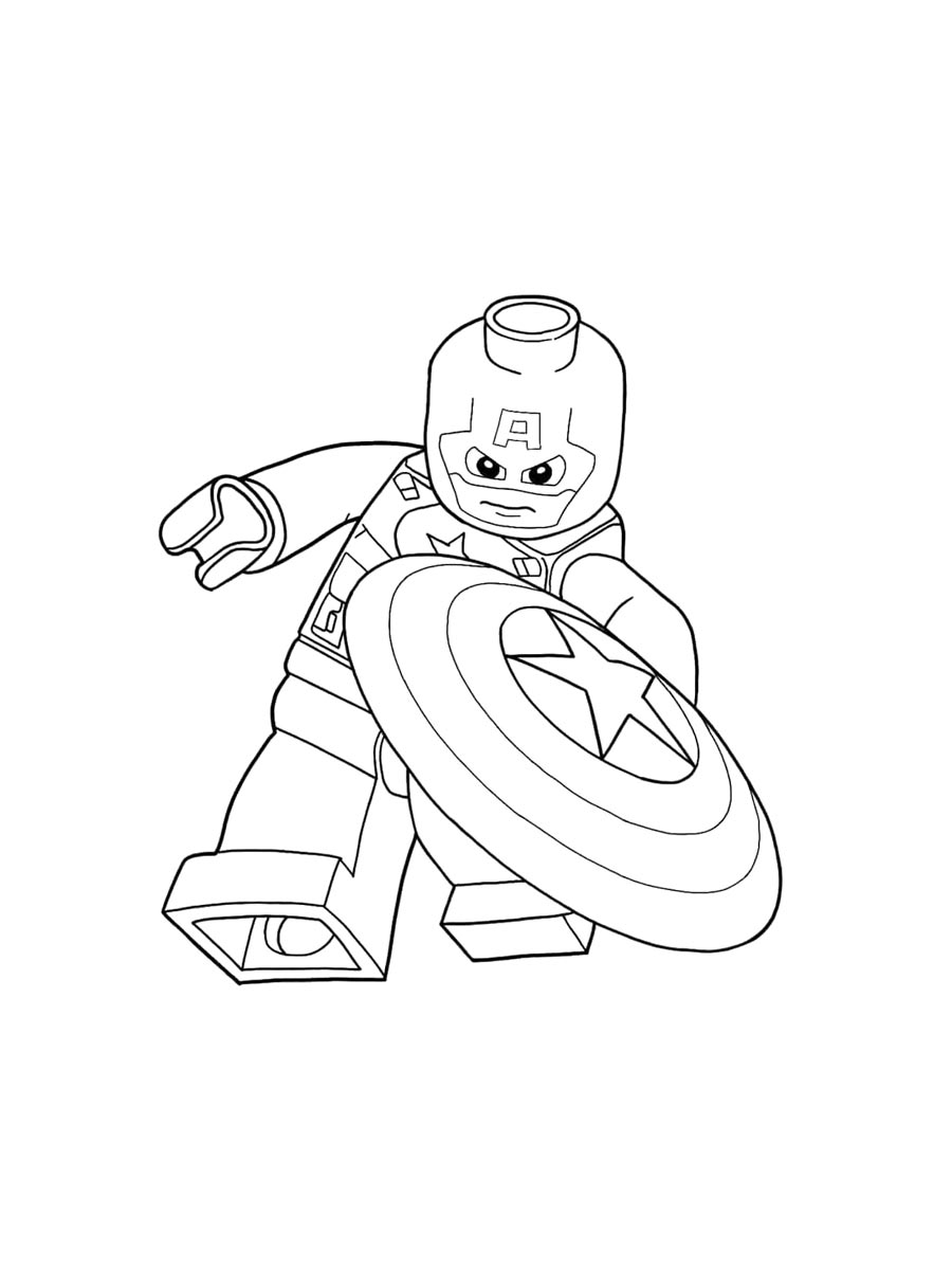 Картинка раскраски lego капитан америка раскраска