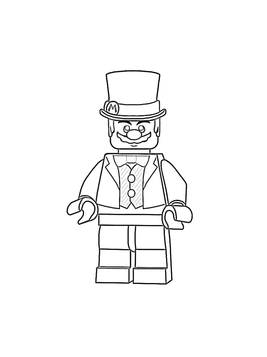 Картинка раскраски lego супер марио раскраска