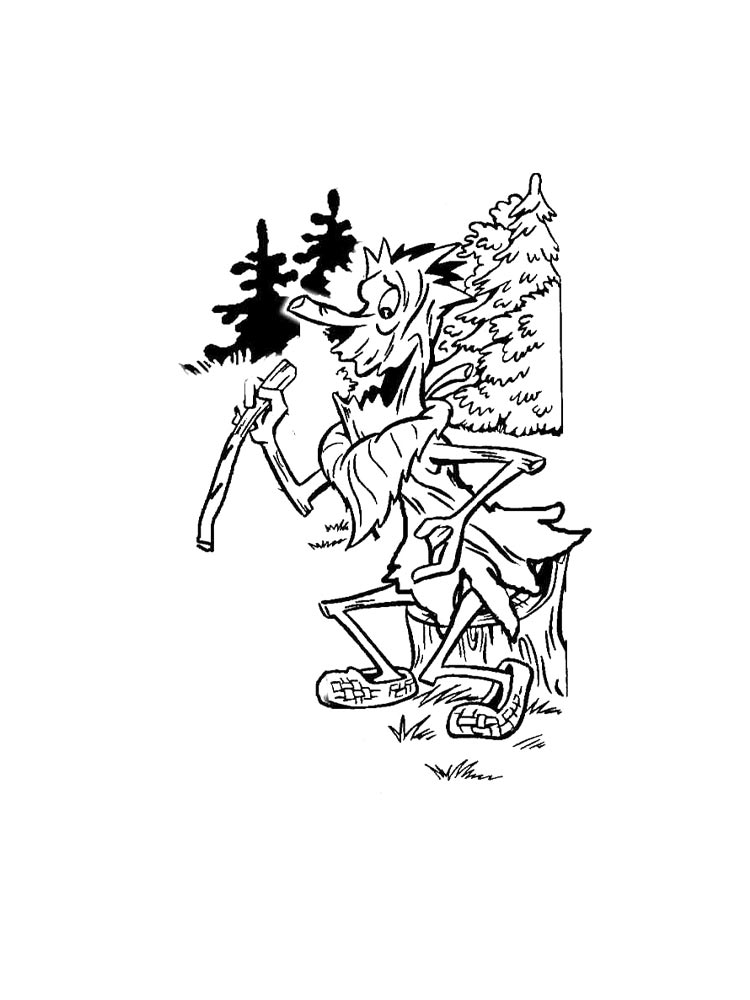 Картинка раскраски леший раскраска