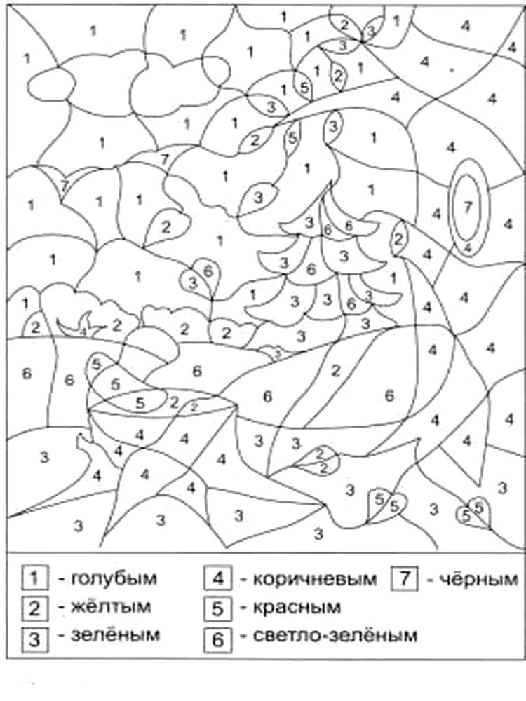 Картинка раскраски по цифрам раскраска 4