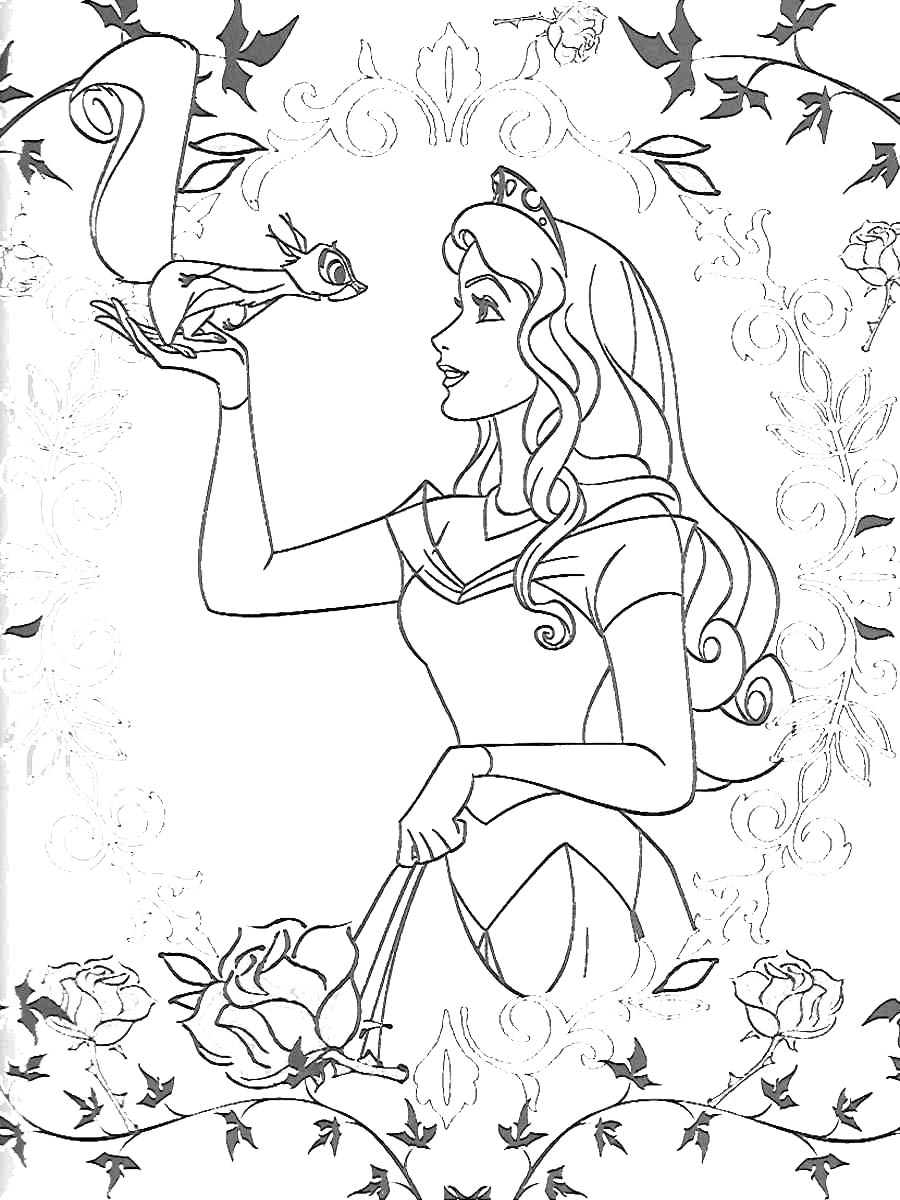 Картинка спящая красавица раскраска 6