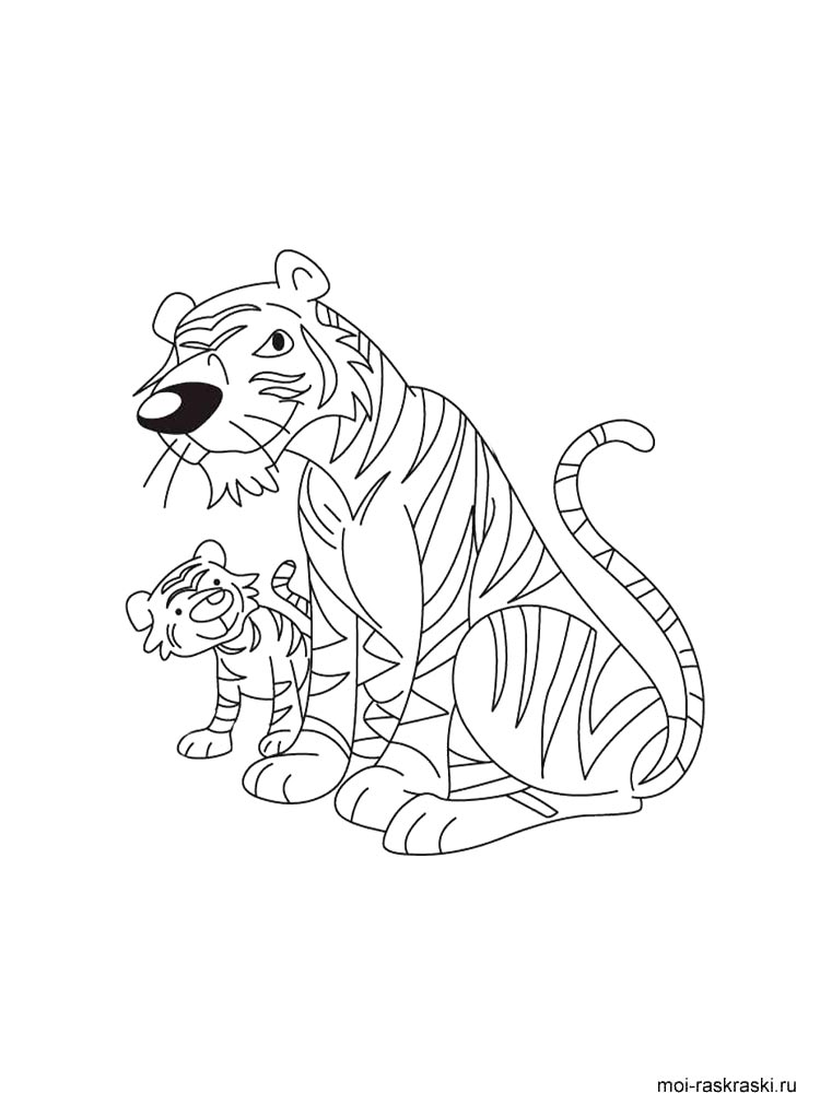 Картинка тигр раскраска 2
