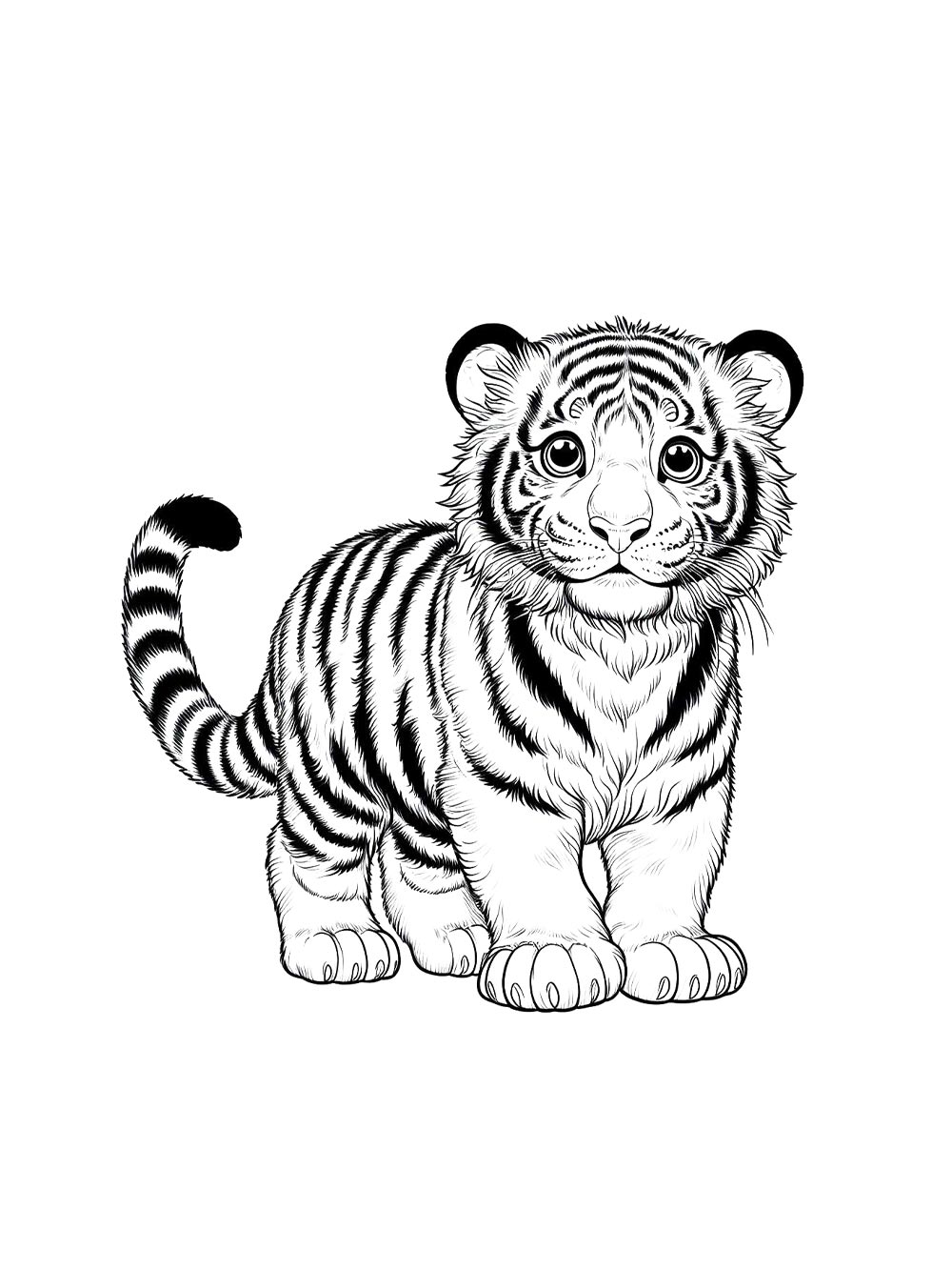Картинка тигр раскраска 3