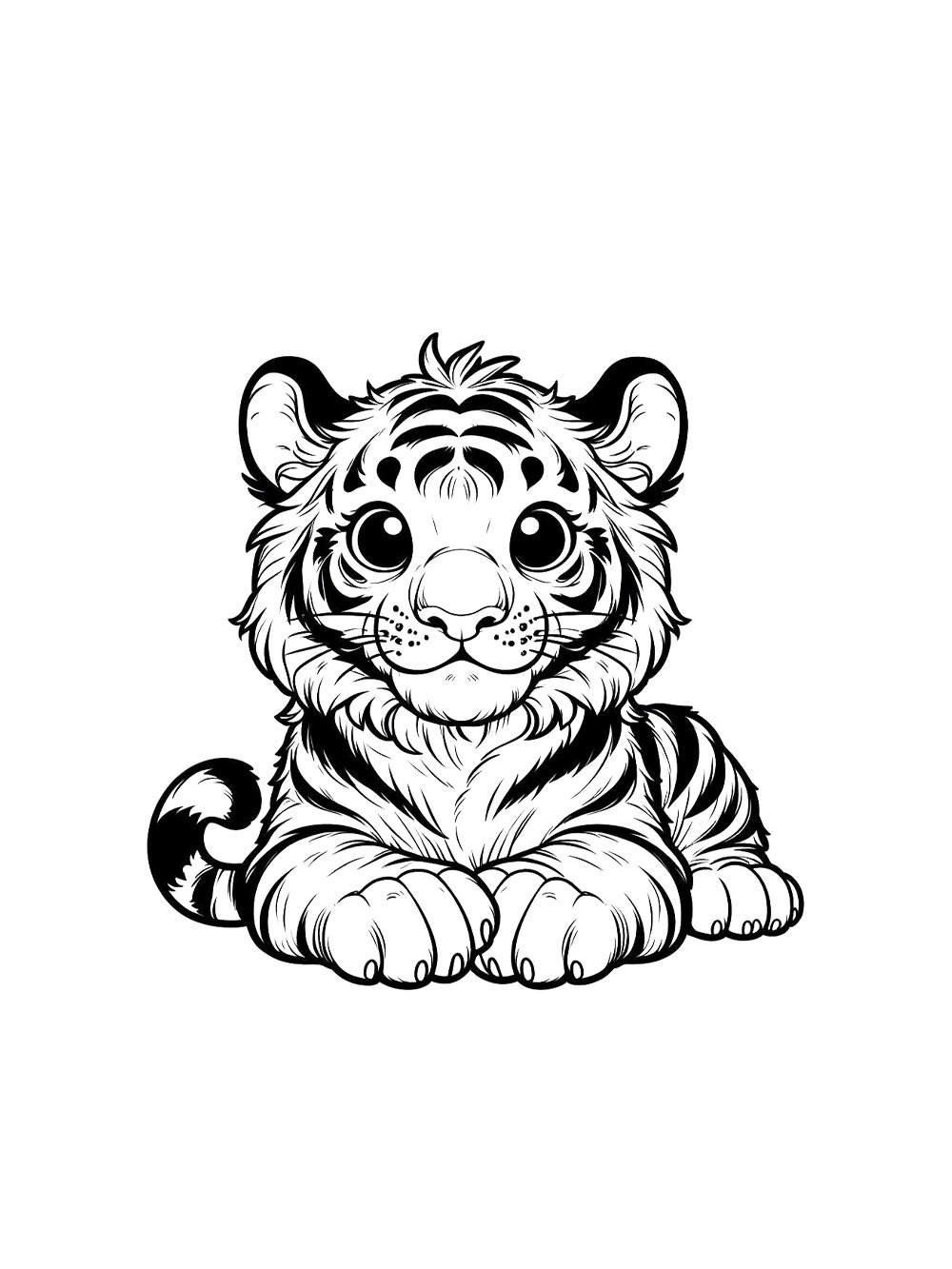 Картинка тигр раскраска 6