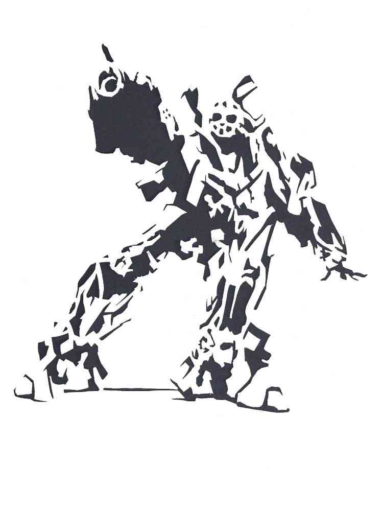 Картинка трафареты бамблби раскраска