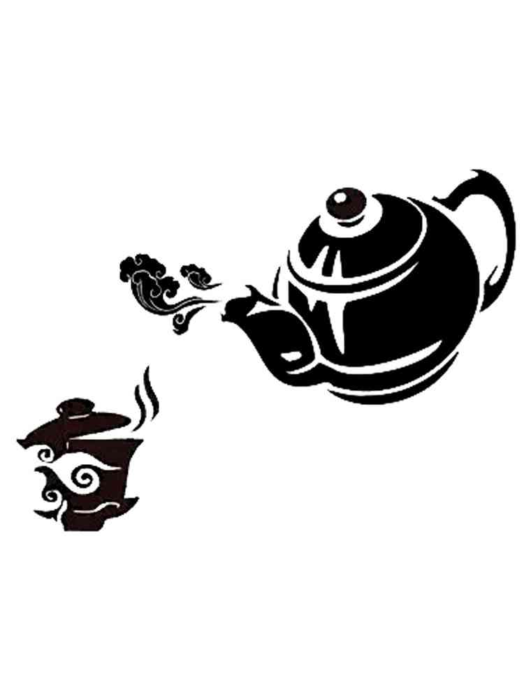 Картинка трафареты чайника раскраска 2