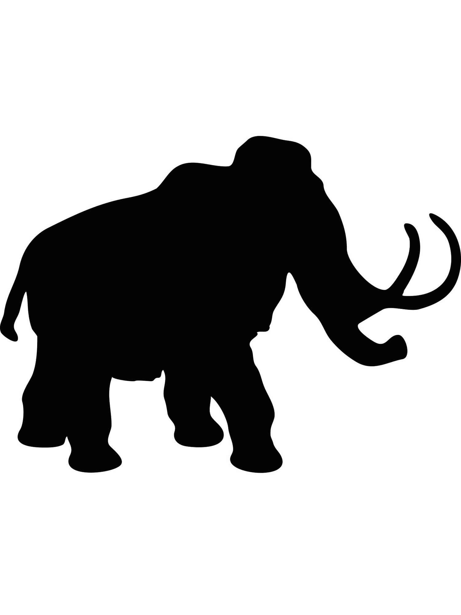 Картинка трафареты мамонта раскраска